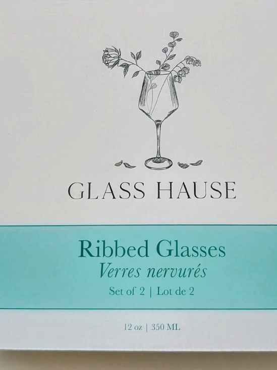 Glass Hause Other - Glass Hause Ribbed Glasses - Set Of 2 Glasses